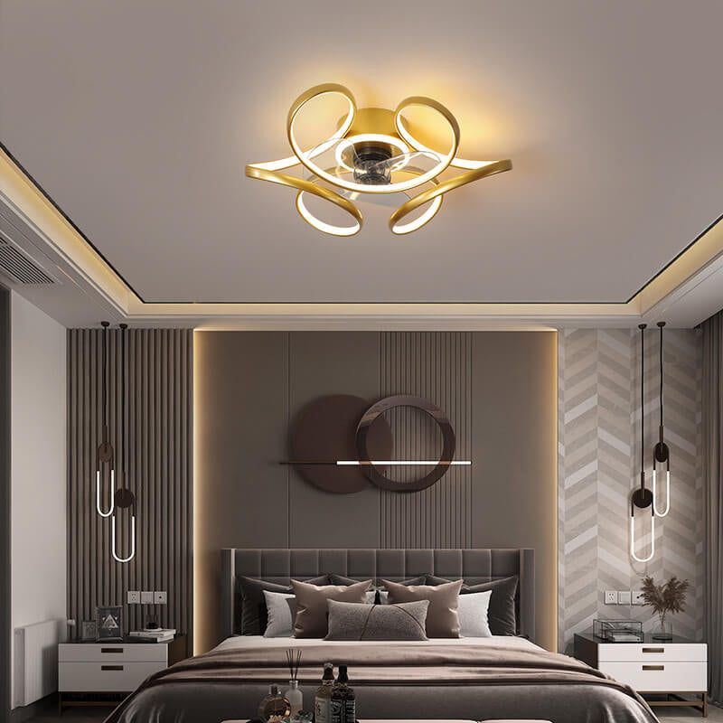 Simple Creative LED Flush Mount Fan Light - Modern Ceiling Fixture, Energy Efficient, Stylish Design, Home Lighting Solution