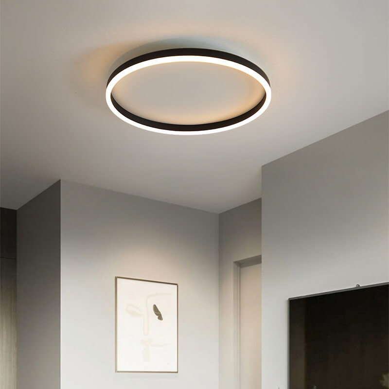 Nordic Minimalist Circle Ring LED Flush Mount Ceiling Light - Iron & Acrylic Design