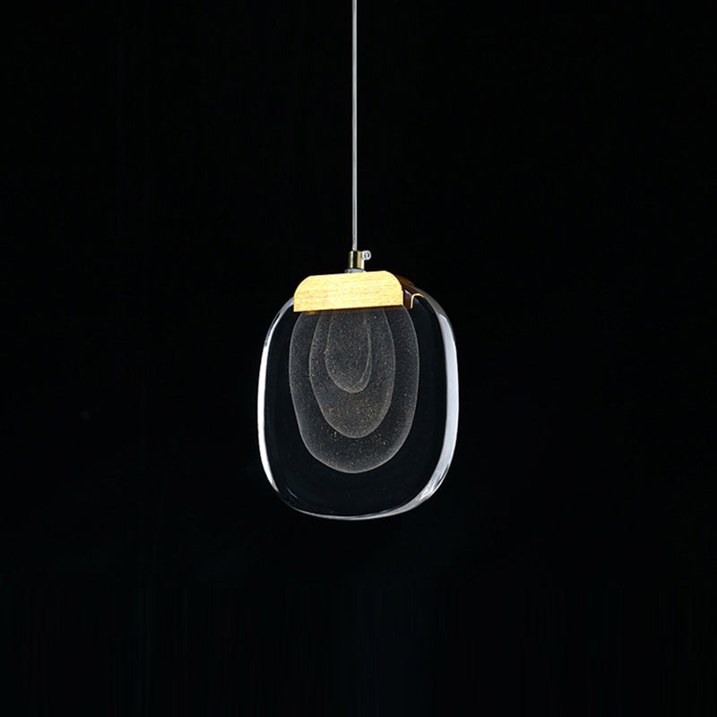 Contemporary Scandinavian Aluminum Crystal Round LED Chandelier for Living Room