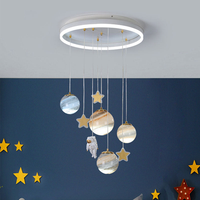 Contemporary Scandinavian Space Planet LED Kids Flush Mount Ceiling Light  

Illuminate your child's bedroom with this stylish Contemporary Scandinavian Space Planet Acrylic Glass Round Shade LED Flush Mount Ceiling Light. Perfect for creating a modern, w