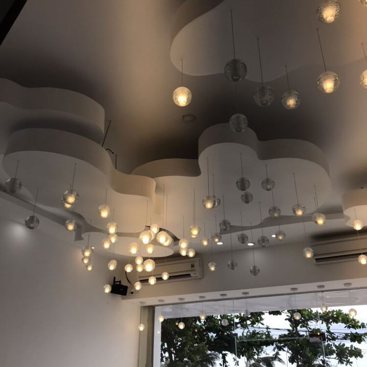 Modern Luxury LED Loft Chandelier with Crystal Orb Shade