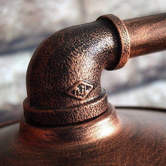 Industrial Steampunk Copper Water Pipe Floor Lamp - 2-Light Design