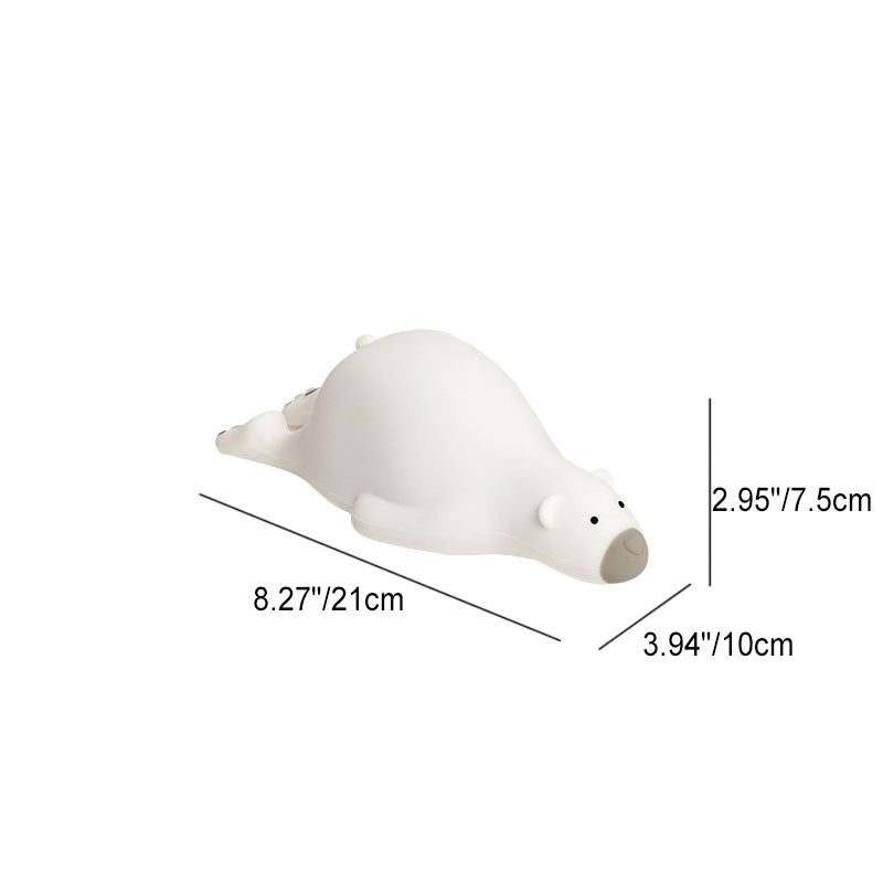 Contemporary Creative Kids Cartoon Lazy Bear Silicone LED Night Light Table Lamp for Bedroom, Soft Glow Nursery Light, Cute Animal Design, Adjustable Brightness, Rechargeable, Perfect Baby Shower Gift, Sleep Aid for Toddler Room, Comforting Nightlight for