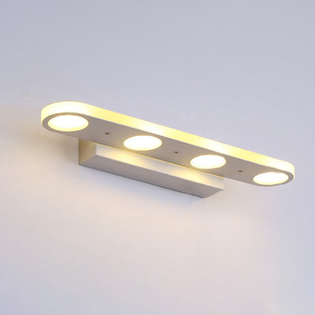 Modern White Oval Acrylic Vanity Light - 4/6 Light Wall Sconce Lamp