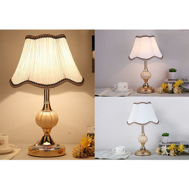 Nordic Vintage Floral Glass Table Lamp - 1-Light Design, Boho Home Decor, Elegant Lighting Solution