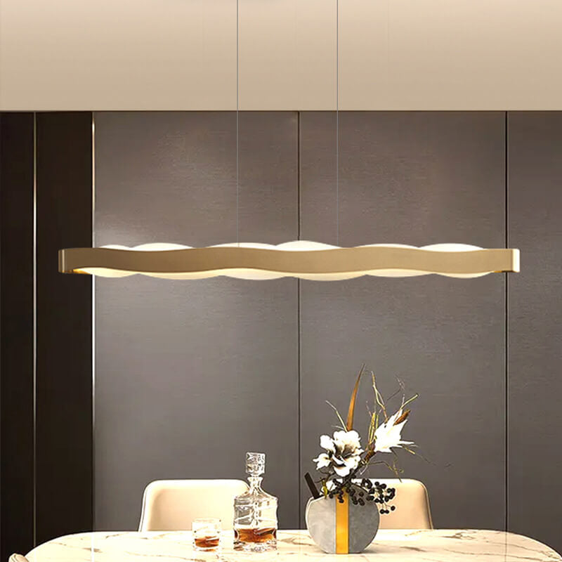 Modern Luxury Stainless Steel LED Chandelier - Long Bar Design with Acrylic Accents for Elegant Lighting