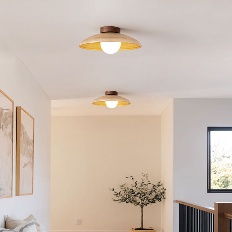 Wabi-Sabi Faux Woodgrain Semi-Flush Mount Ceiling Light - 1-Light Flying Saucer Design

Illuminate your space with our Wabi-Sabi Faux Woodgrain Semi-Flush Mount Ceiling Light. This stylish 1-light fixture combines the timeless beauty of natural wood grain