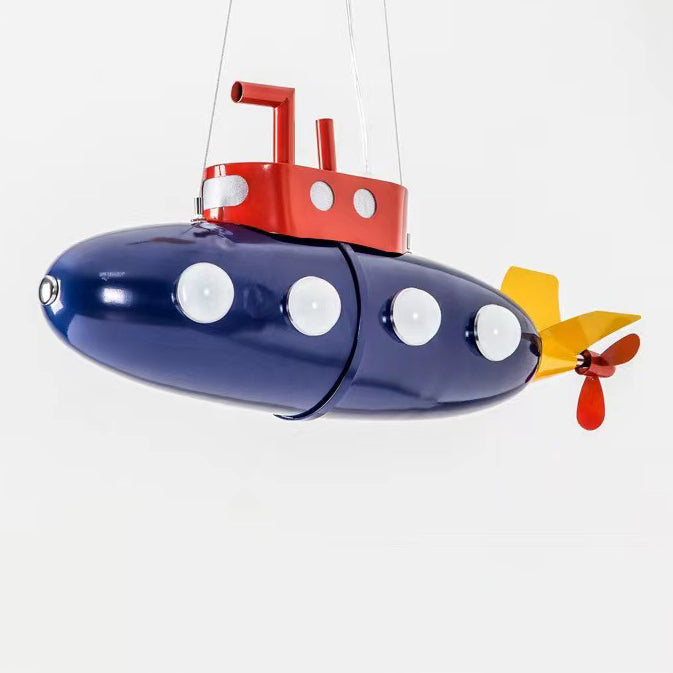 Contemporary Cartoon Submarine LED Chandelier for Kids' Bedroom