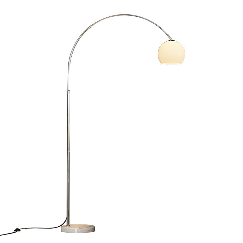 Scandinavian Glass Shade Fishing Rod Floor Lamp - 1-Light Iron Design for Living Room