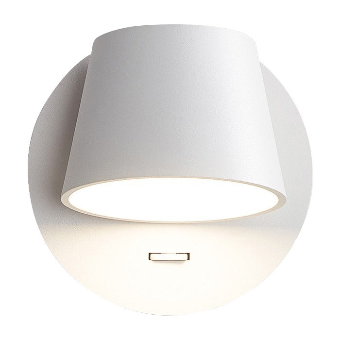 Modern Minimalist Dome LED Wall Sconce - Frosted Rotatable Aluminum Lamp for Bedroom Reading