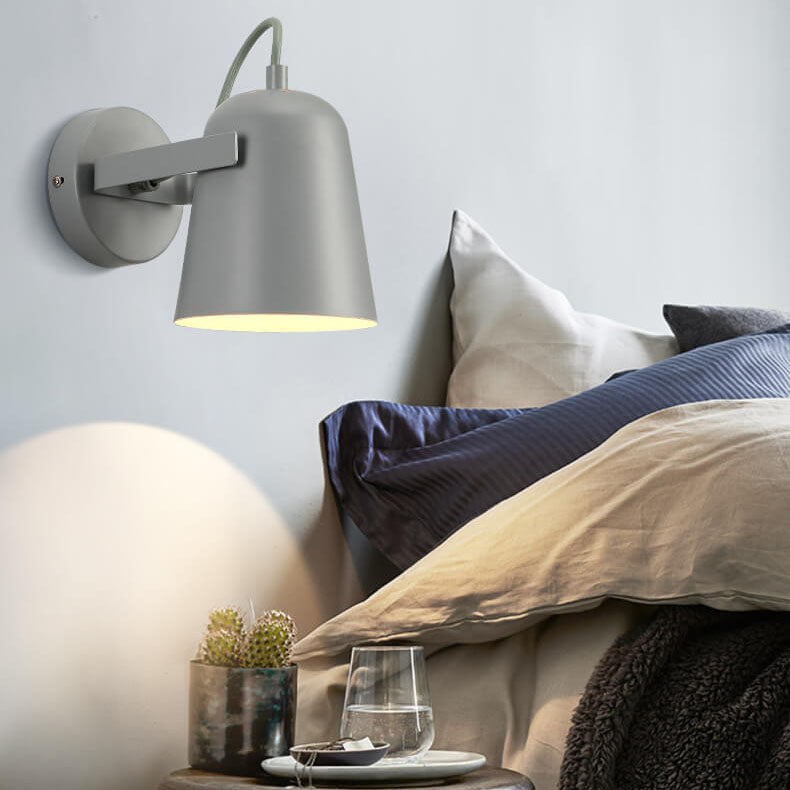 Nordic Macaron Iron Cylinder Dome Wall Sconce Lamp - 1-Light Modern Fixture for Home Decor, Stylish Lighting for Living Room, Bedroom, and Hallway