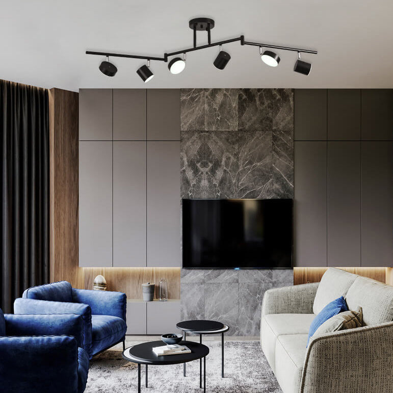 Modern Rotating LED Semi-Flush Mount Ceiling Light