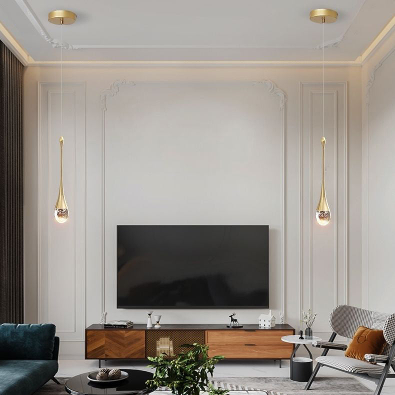 Contemporary Scandinavian Crystal LED Chandelier for Bedroom 

Elevate your bedroom decor with this stunning contemporary chandelier, featuring water drop design and a sleek combination of iron and aluminum. Perfect for adding a touch of elegance, this LE
