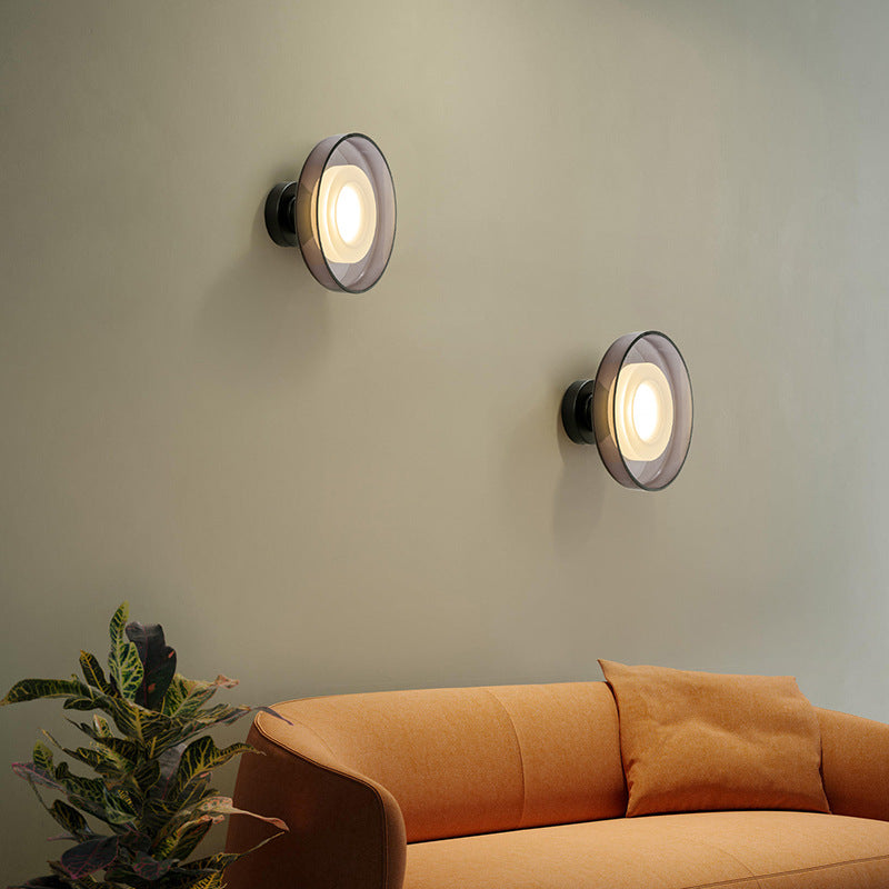 Nordic Vintage Round Glass LED Wall Sconce Lamp