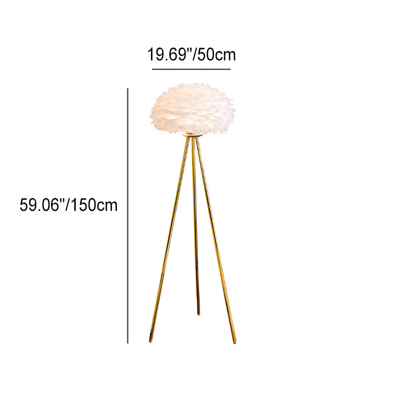Modern Feather Globe Floor Lamp - Stylish Lighting for Home Decor