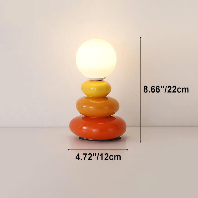 Modern Minimalist Pebble Ceramic Glass USB LED Table Lamp - Stylish Home Lighting, Decorative Desk Lamp, Contemporary Nightstand Light, USB Rechargeable Lamp, Elegant Office Lighting, Soft Ambient Light, Unique Home Decor, Energy-Efficient LED, Decorative