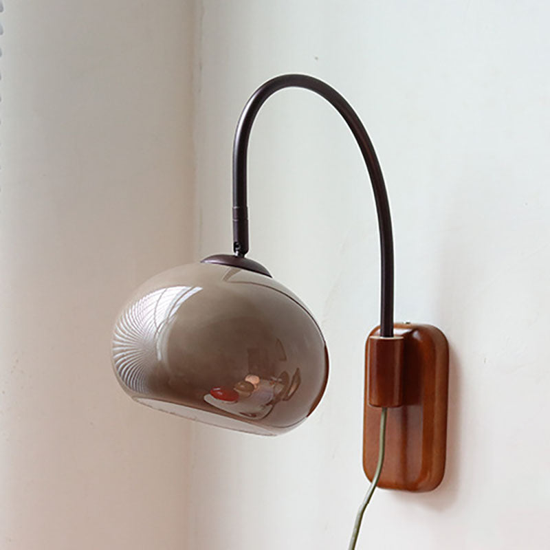 European Minimal Glass Solid Wood Wall Sconce Lamp - Modern Lighting Fixture for Home Décor