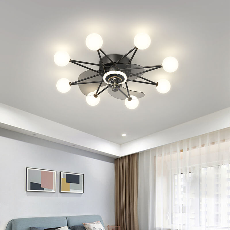 Modern Minimalist Star LED Flush Mount Ceiling Fan Light