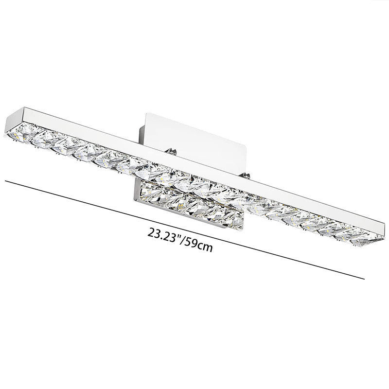 Modern Luxury Stainless Steel Crystal LED Wall Sconce Vanity Light  

Transform your bathroom with this elegant wall sconce featuring a sleek stainless steel design adorned with crystals. The rotatable feature allows for adjustable lighting, enhancing any