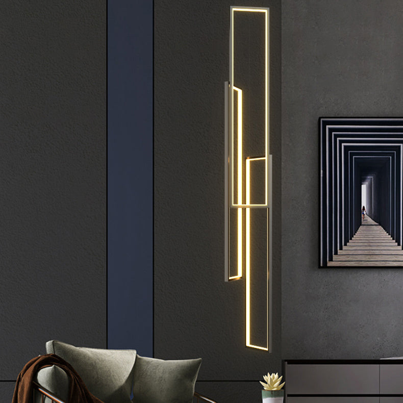 Modern Minimalist LED Chandelier - Iron, Aluminum & Silica Ceiling Plate for Stairway
