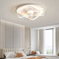 Contemporary Iron Acrylic LED Flush Mount Ceiling Fan Light for Living Room