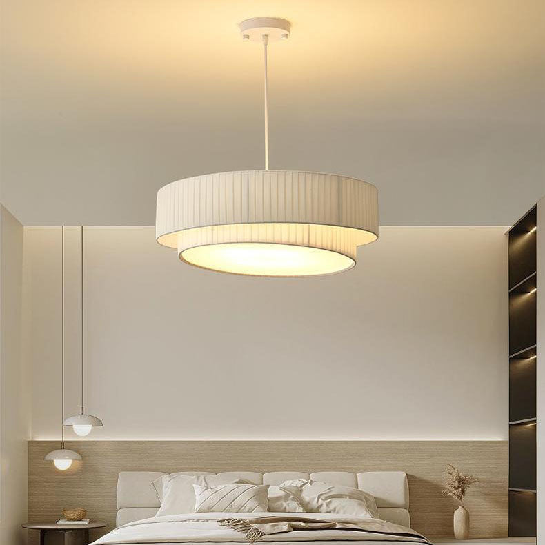 Contemporary Scandinavian Round Iron Acrylic 4/5 Light Pendant for Living Room