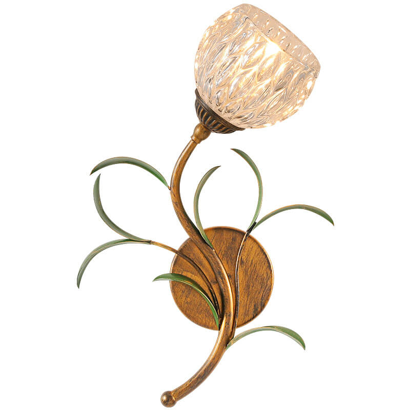 Modern Minimalist Glass Flower Wall Sconce - 1/2-Light Lamp for Living Room, Bedroom, and Hallway Decor