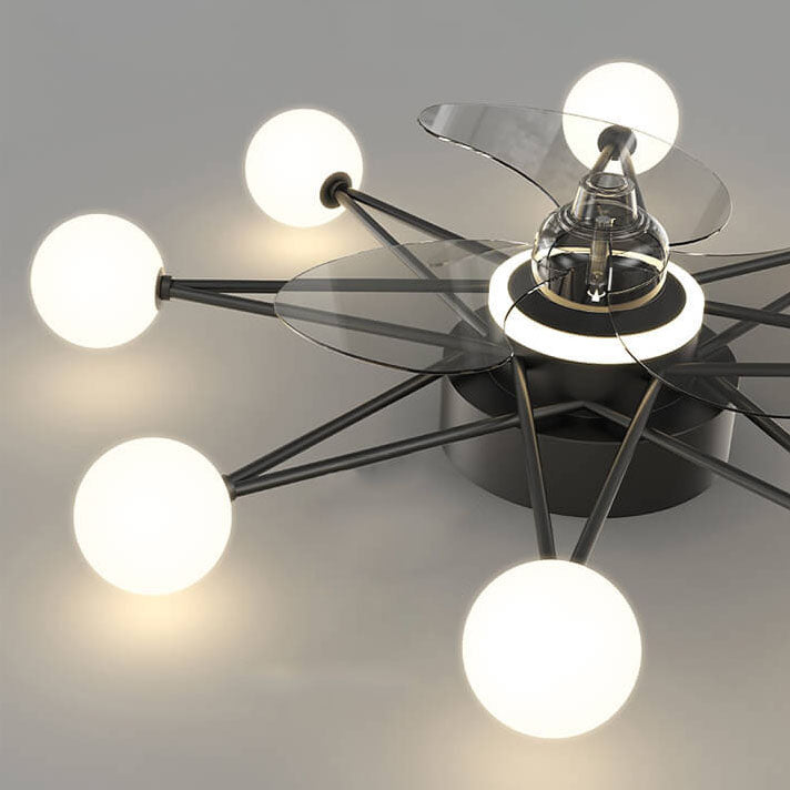 Modern Minimalist Star LED Flush Mount Ceiling Fan Light