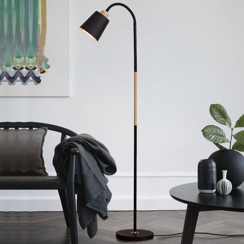 Modern Minimalist Iron Floor Lamp - 1-Light Standing Design, Adjustable Height, Industrial Home Lighting