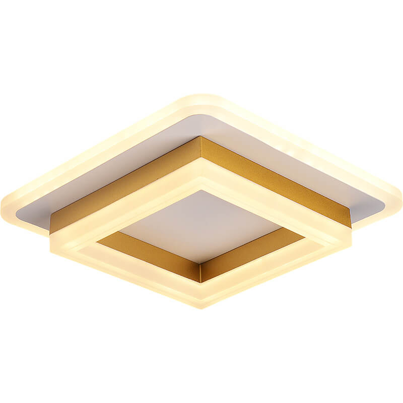 Nordic Simple Acrylic LED Flush Mount Ceiling Light - Square Circle Iron Design