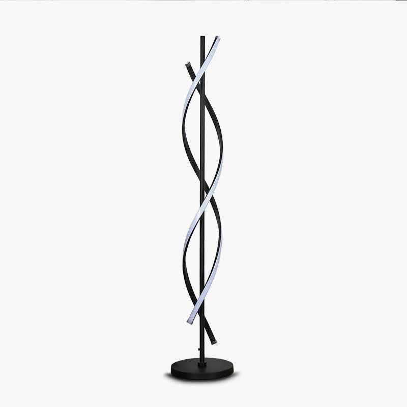 Minimalist 1-Light Spiral LED Floor Lamp - Modern Lighting Solution for Home Decor