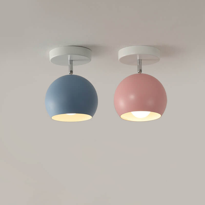 Nordic Macaron Dome Semi-Flush Mount Light - Modern Ceiling Fixture, Stylish Lighting for Home, Kitchen, Dining Room, Entryway, Nordic Design