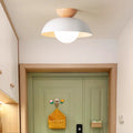 Modern Minimalist Round Iron Glass Semi-Flush Mount Ceiling Light for Living Room