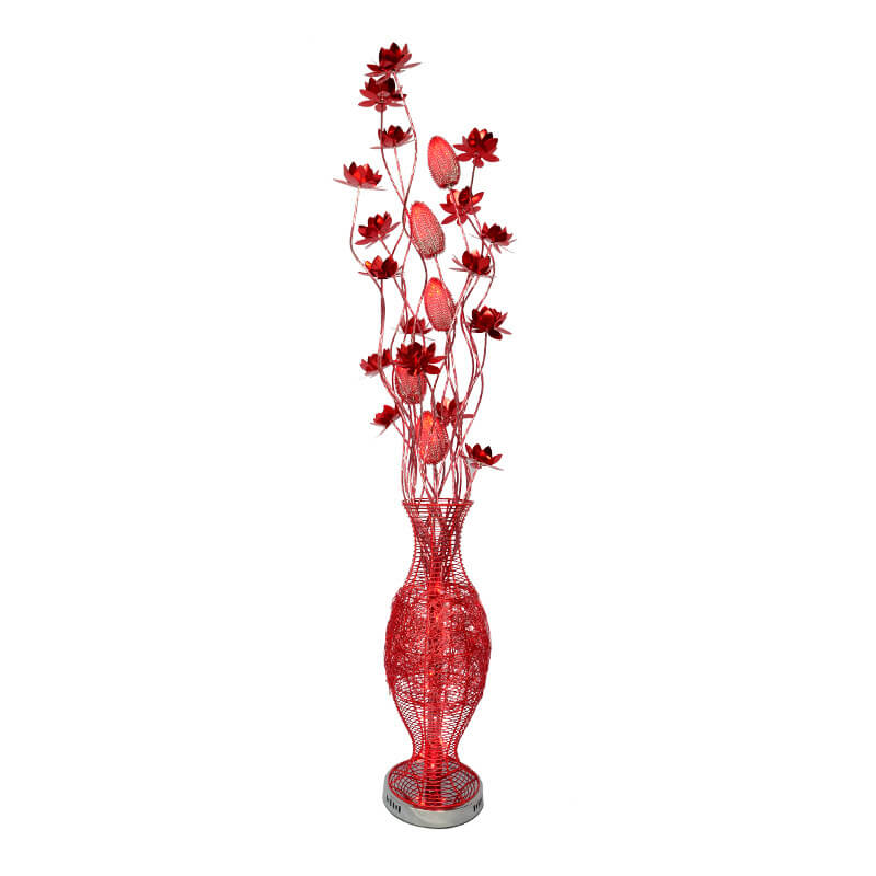 Contemporary Aluminum LED Floor Lamp with Vase Design for Living Room