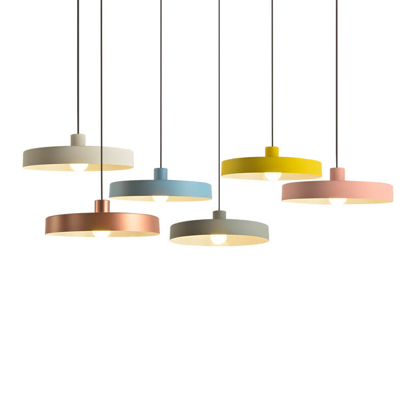 Modern Minimalist Aluminum Disc Pendant Light for Living Room