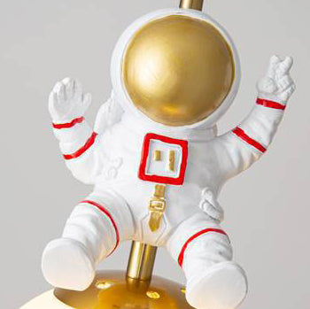 Contemporary Nordic Kids Orb Astronaut Iron Resin 1-Light Pendant Light Bedroom Decor, Space-Themed Lighting, Childrens Ceiling Fixture, Modern Nursery Light, Astronaut Space Decor, Unique Kids Room Lighting, Playful Bedroom Illumination, Decorative Penda
