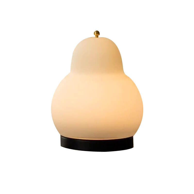 Traditional French Cream Pear Shape LED Touch Table Lamp Rechargeable for Bedroom