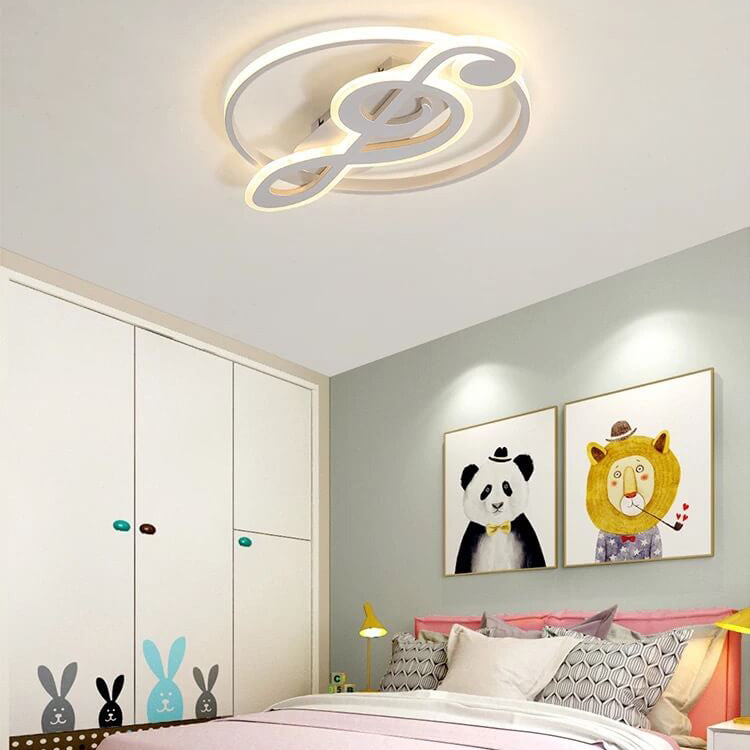 Nordic Creative Music Notes Design LED Flush Mount Ceiling Light, Modern Ceiling Lighting, Decorative LED Light Fixture, Unique Music Themed Home Decor, Stylish Flush Mount Lights for Living Room, Bedroom and Dining Room, Energy Efficient Ceiling Light, C