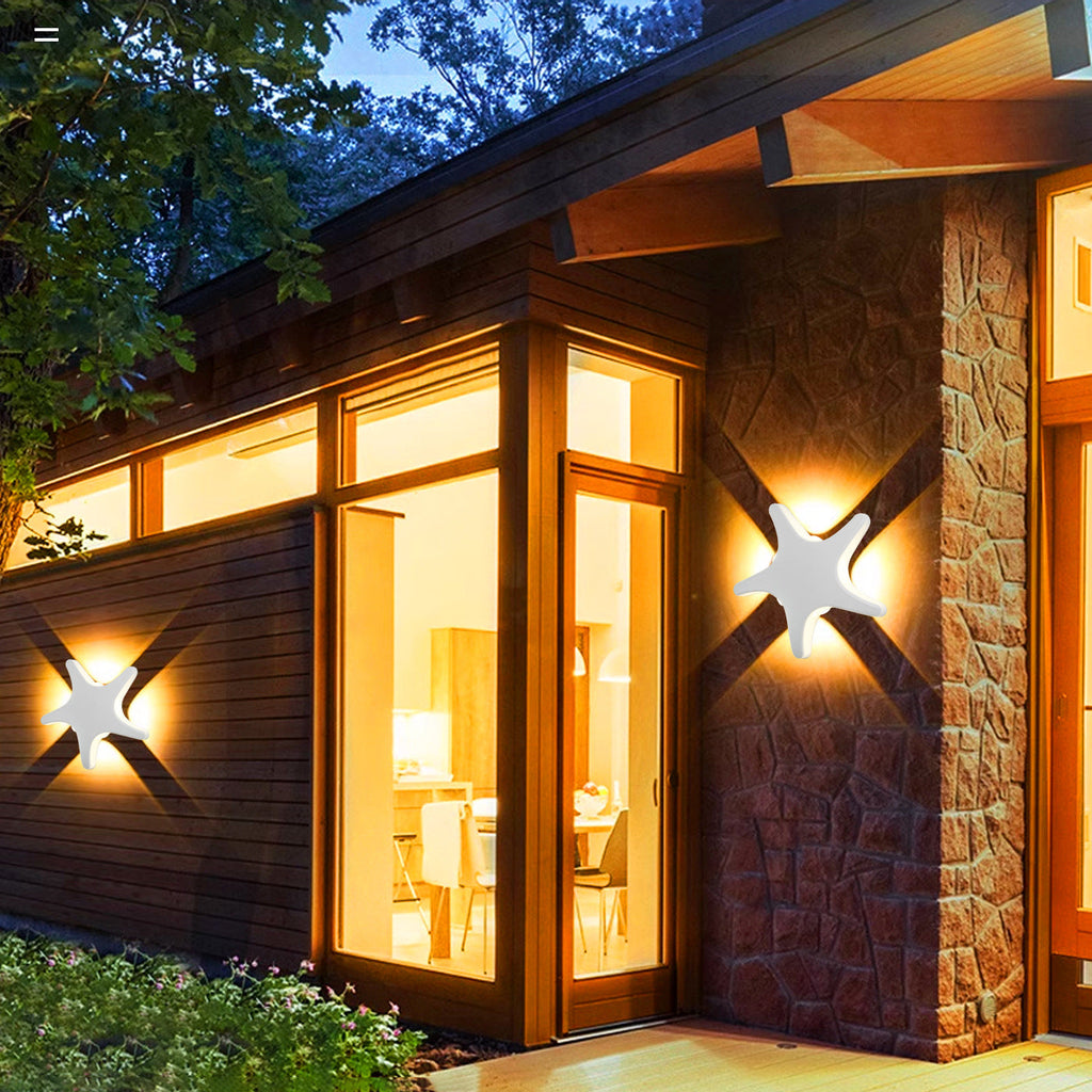 Contemporary Aluminum Starfish LED Waterproof Wall Sconce for Outdoor Patio Lighting