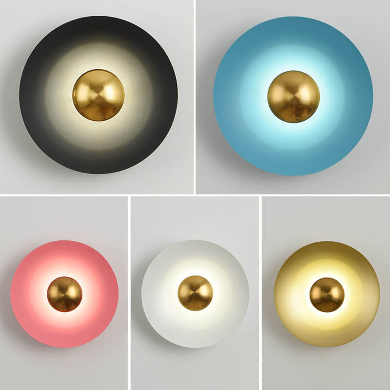 Nordic Multicolor LED Wall Sconce - Round Disc Design