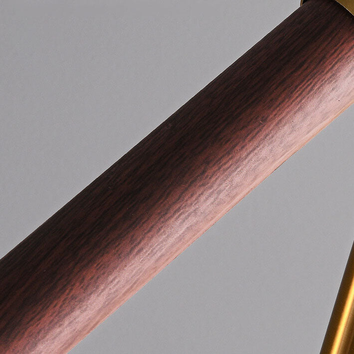 Nordic Minimalist Walnut Wood Grain LED Floor Lamp - Cylindrical Hardware Base, Modern Lighting for Living Room, Stylish Decor, Eco-Friendly Design