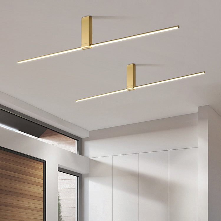 Modern Minimalist Aluminum Acrylic LED Semi-Flush Mount Ceiling Light for Hallway