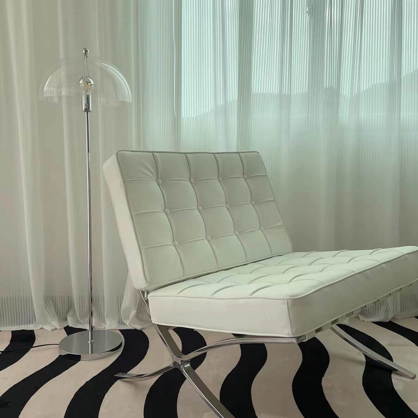 Creative Retro Mushroom Design Floor Lamp - 1-Light Acrylic Standing Lamp