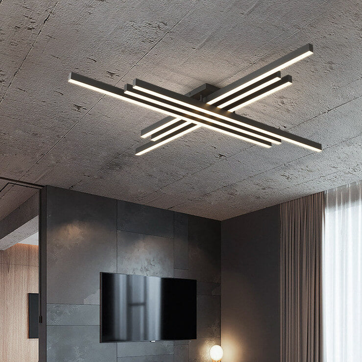 Industrial Aluminum Geometric LED Flush Mount Light