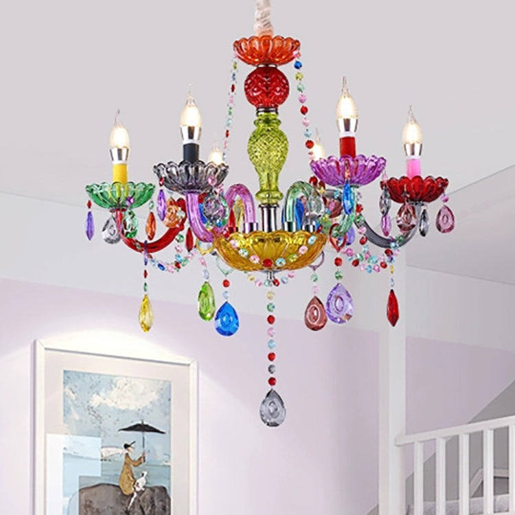 Modern Luxury Crown Iron Glass Crystal Chandelier 6/8 Light for Dining Room