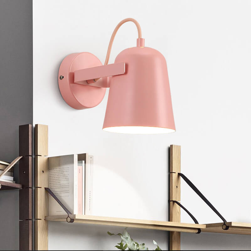 Nordic Macaron Iron Cylinder Dome Wall Sconce Lamp - 1-Light Modern Fixture for Home Decor, Stylish Lighting for Living Room, Bedroom, and Hallway