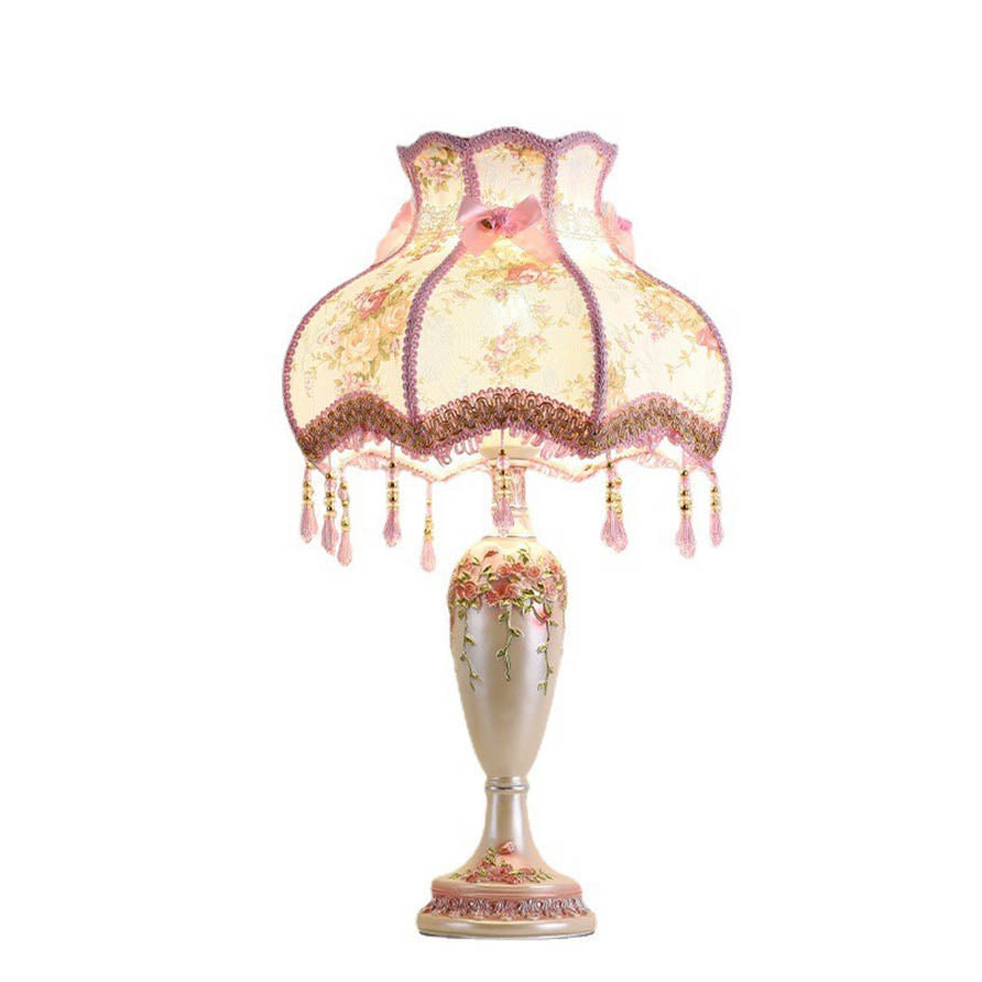 European Romantic Fabric Tassel Table Lamp - 1-Light Elegance for Home Décor