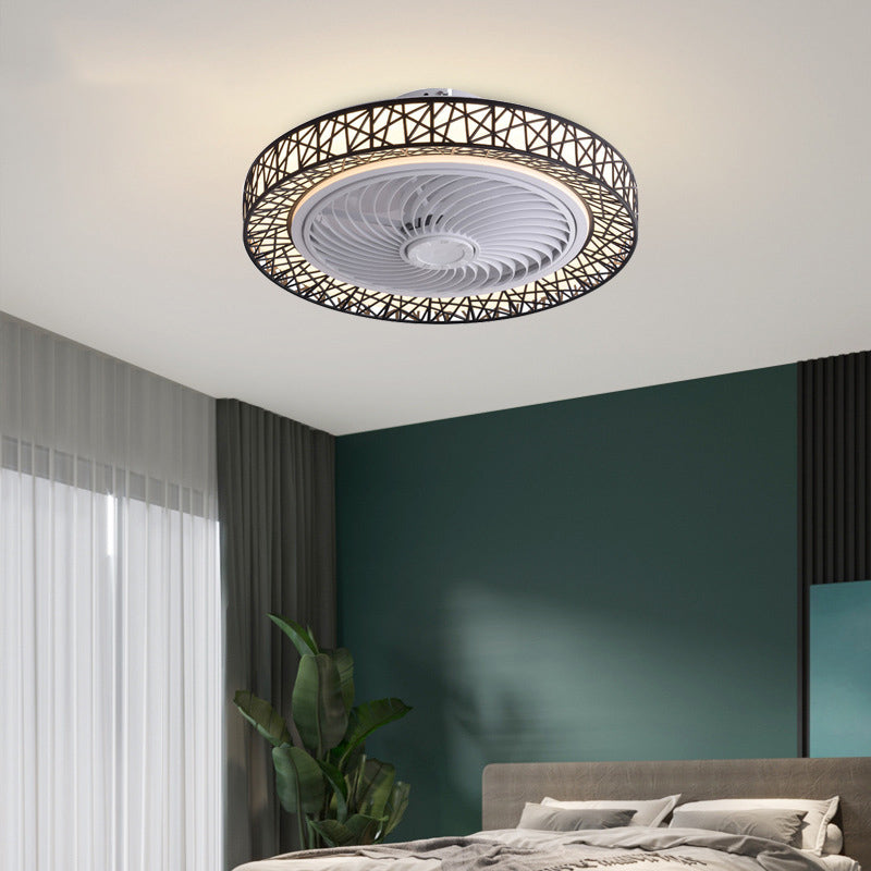 Modern Luxury Round Lace Ceiling Fan Light - LED Flush Mount Fixture