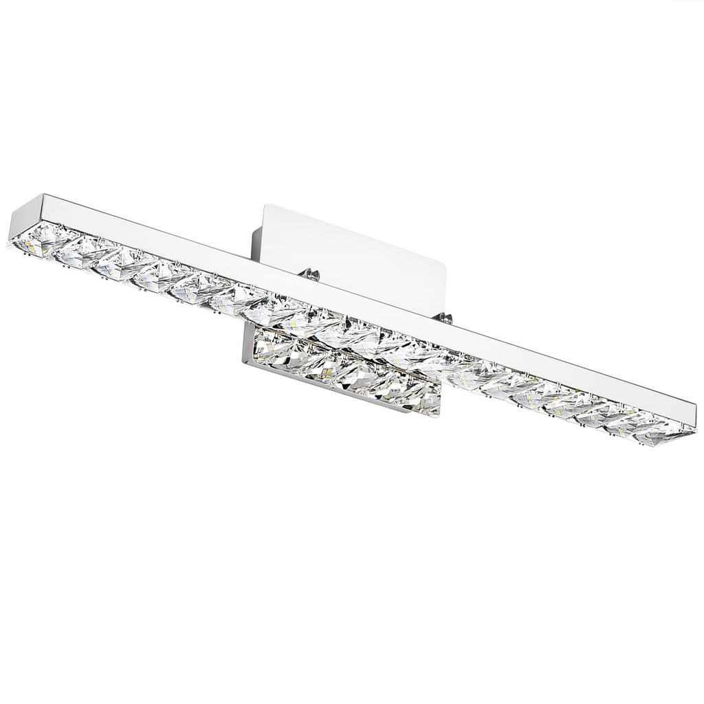 Modern Luxury Stainless Steel Crystal LED Wall Sconce Vanity Light  

Transform your bathroom with this elegant wall sconce featuring a sleek stainless steel design adorned with crystals. The rotatable feature allows for adjustable lighting, enhancing any