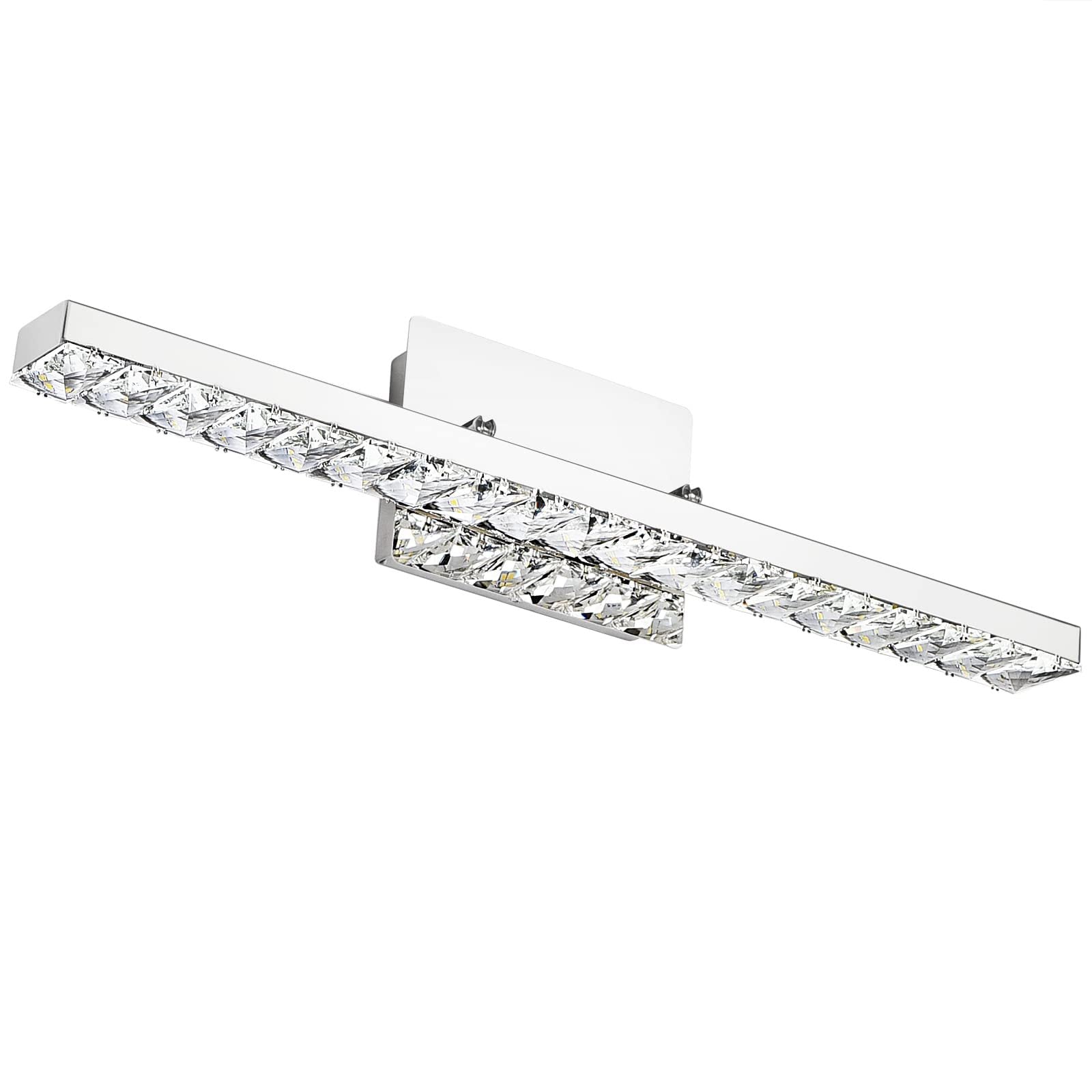 Modern Luxury Stainless Steel Crystal LED Wall Sconce Vanity Light  

Transform your bathroom with this elegant wall sconce featuring a sleek stainless steel design adorned with crystals. The rotatable feature allows for adjustable lighting, enhancing any